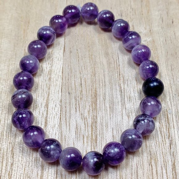 Purple Amethyst Handmade Chakra Stretch Bracelet - Picture 5 of 9